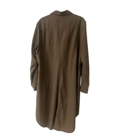 Mona Thalheimer shirt dress greenish/brown Sz Large - Picture 2 of 3
